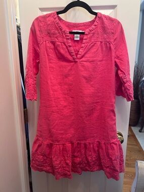 Vineyard Vines Paradise Pink Flutter Sleeve Linen Blend Dress w/Lining. Size 4